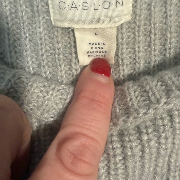 Caslon abstract striped‎ sweater Large wool mohair modal blend - Picture 6 of 9